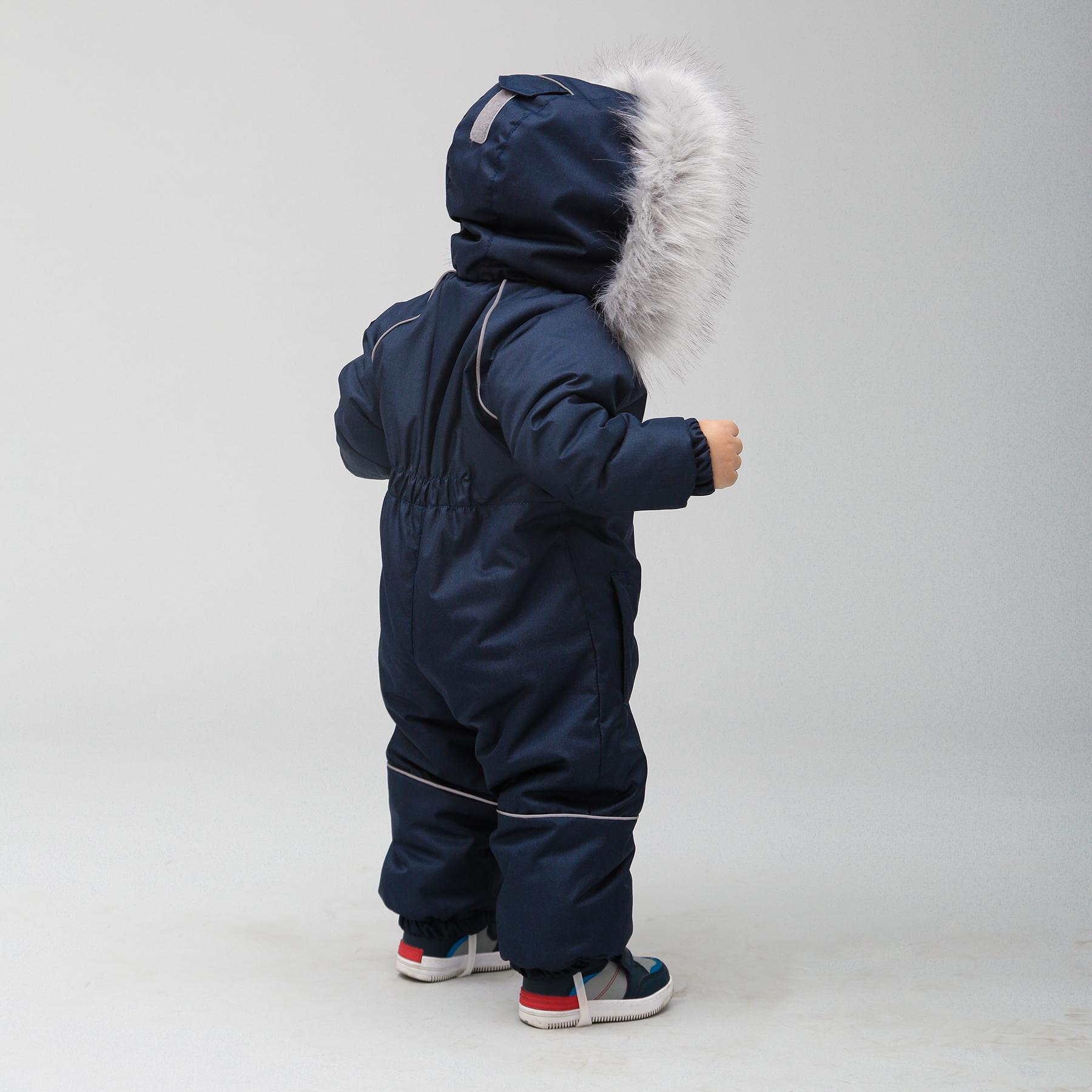 Детский зимний комбинезон с капюшоном DoRechi Аполло с мехом 86 см Синий (21494) - фото 5