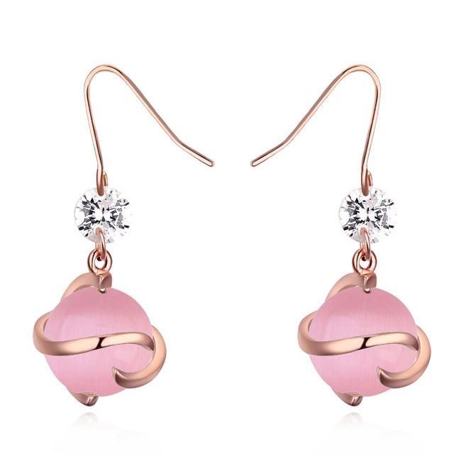 Серьги с кристаллами Сваровски Italina 18641 Белый/Розовый