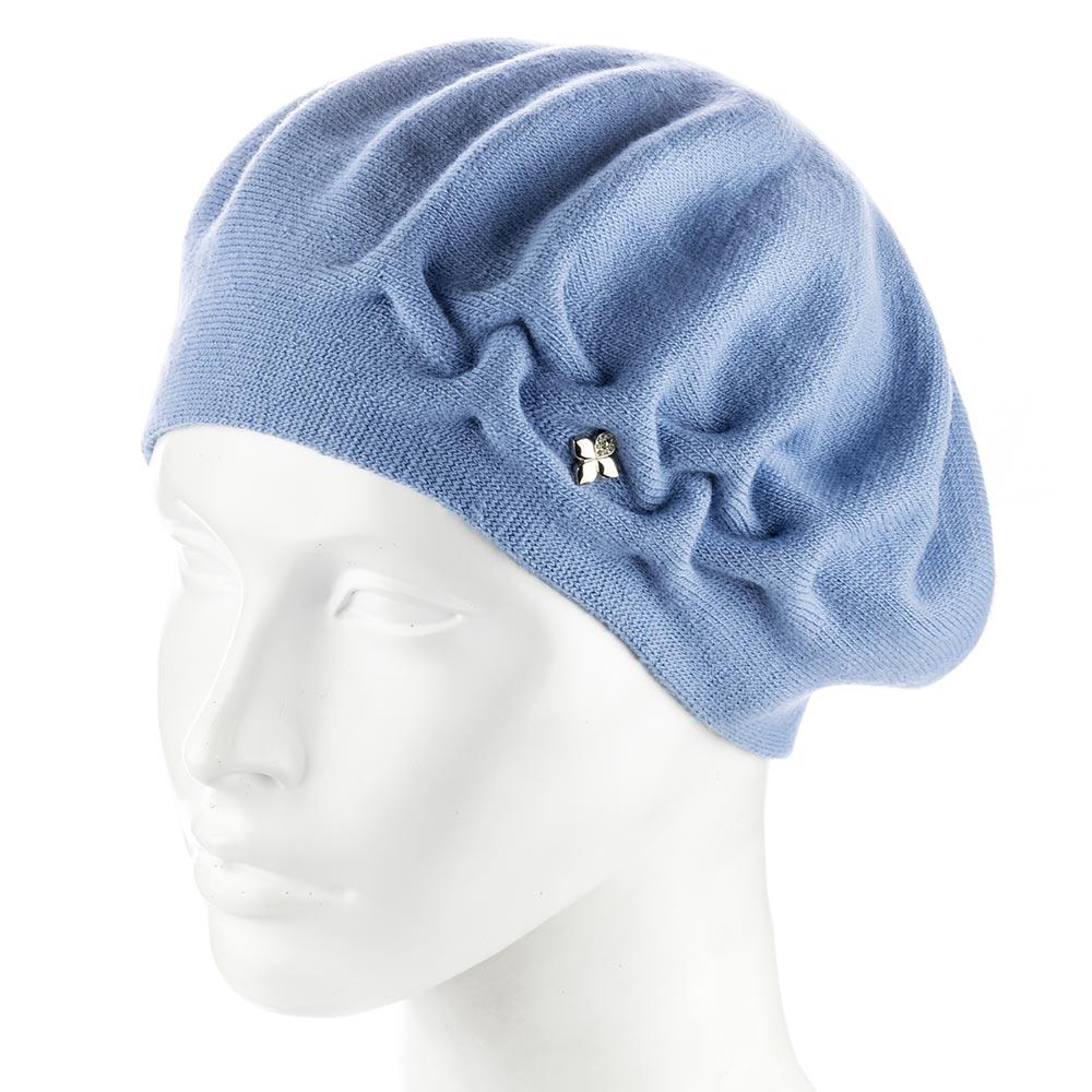 Берет двойной женский сбоку с узором Zolly ZH258 Деним