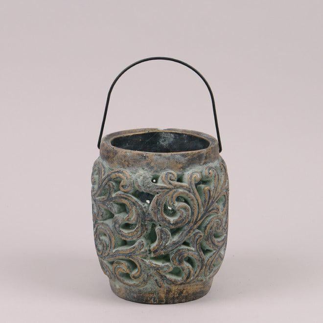 Підсвічник бетонний Flora з ручкою 17 см (36568)