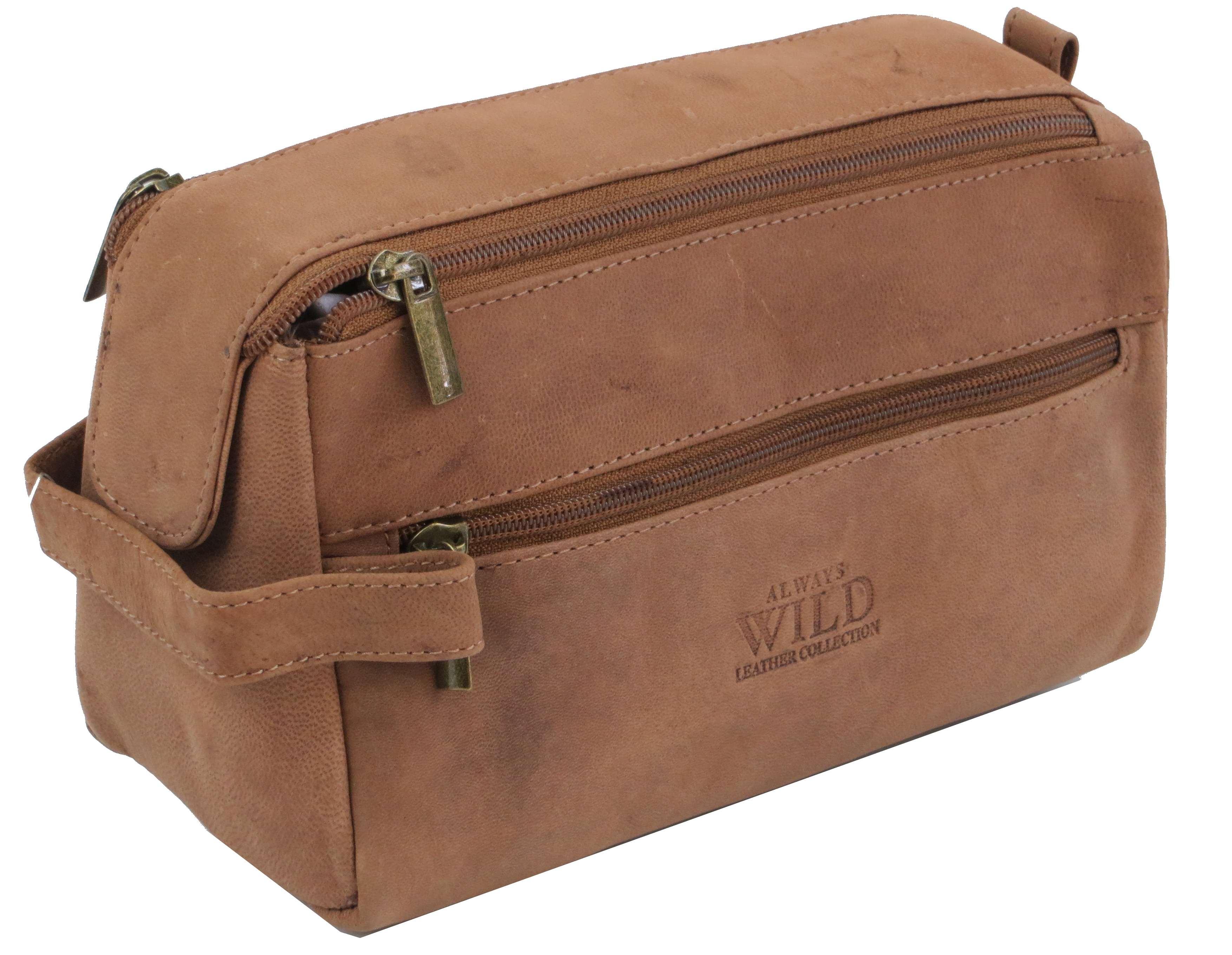 Барсетка мужская Always Wild кожаная Коричневый (1116tgh cognac)