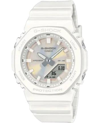 Наручные часы женские Casio G-Shock GMA-P2100PC-7AER ударопрочные с водозащитой 200 м и белым циферблатом Наручные часы женские Casio G-Shock GMA-P2100PC-7AER ударопрочные с водозащитой 200 м и белым циферблатом