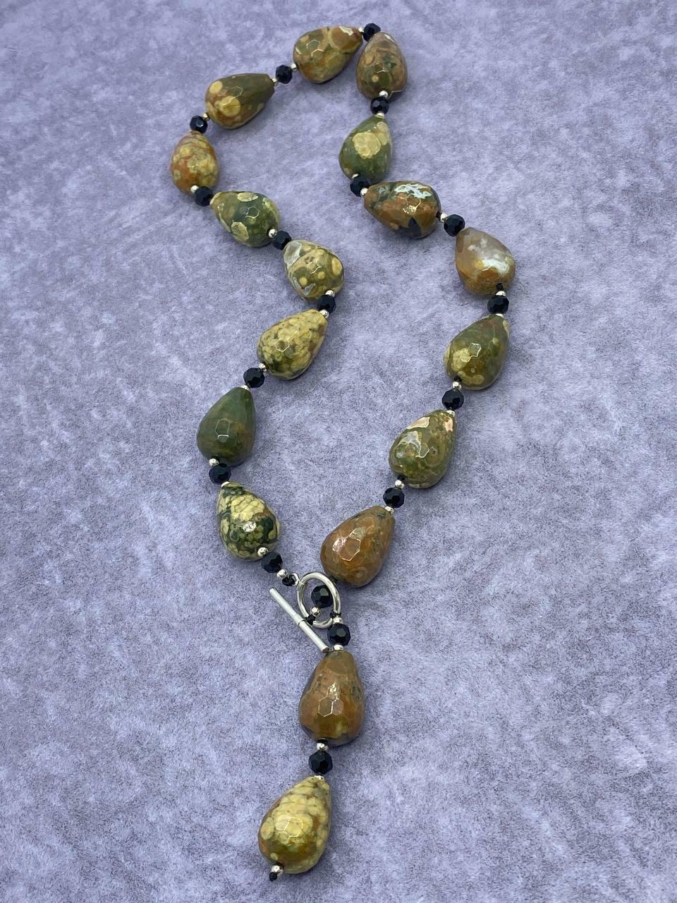 Бусы яшма 46 см Разноцветный (1025)