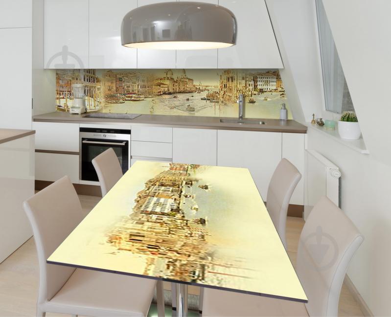 Наклейка 3Д виниловая на стол Zatarga «Венецианские каналы» 600х1200 мм для домов, квартир, столов, кофейн, Наклейка 3Д виниловая на стол Zatarga «Венецианские каналы» 600х1200 мм для домов, квартир, столов, кофейн,