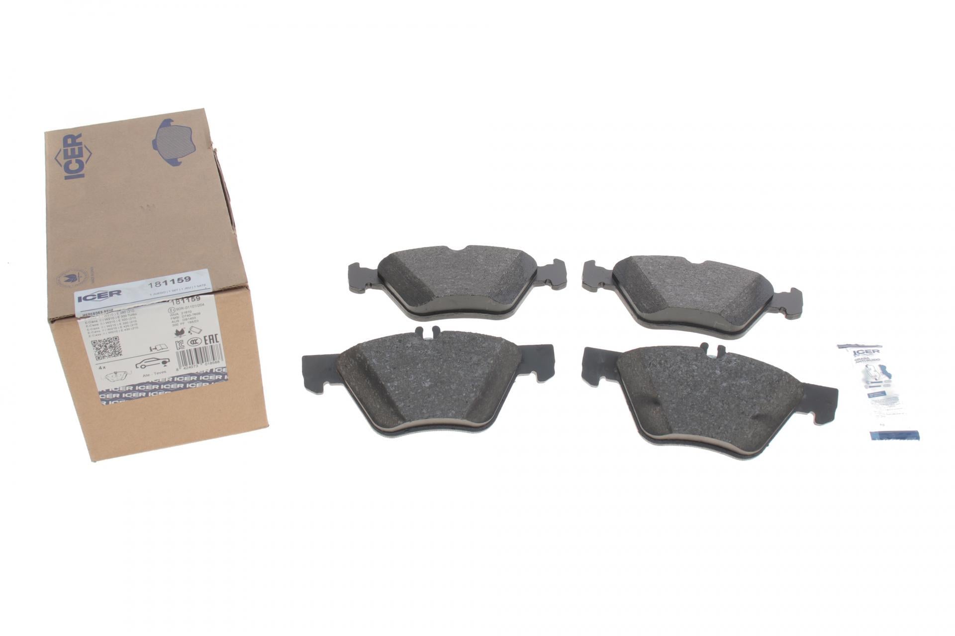 Колодки тормозные передние ICER для MB E-class W210/S210/CLK-class C208 95-03/SLK-class R170 00-04 (181159)