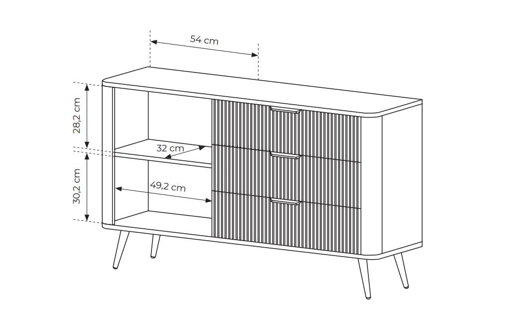 Комод Perfect Home Lante 1D3S/138 1-дверний з 3 шухлядами і золотими ніжками Чорний (PFH-091192) - фото 4