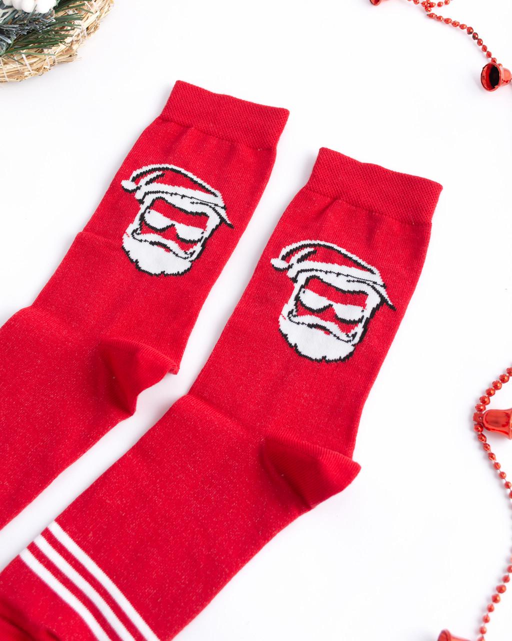 Шкарпетки новорічні з високоякісної бавовни з принтом Червоний - фото 4 Шкарпетки новорічні з високоякісної бавовни з принтом Червоний - фото 4