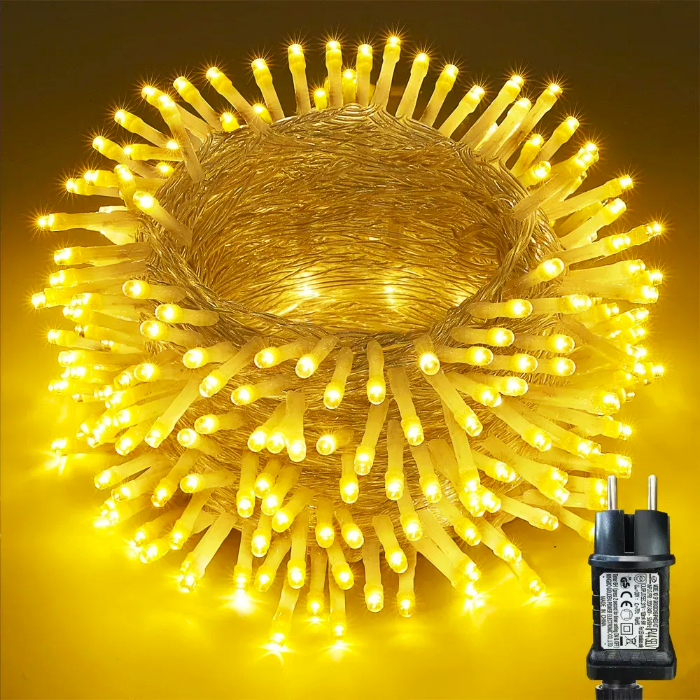 Гирлянда нить от сети 40 м 400LED Теплый белый (234584335)