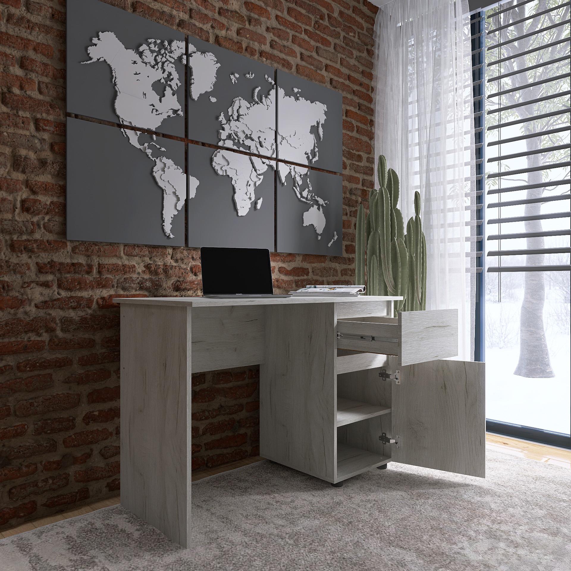 Компьютерный стол Everest Лайт СЛ-1 тумба правая 1100х550х770 мм Крафт белый (11406) - фото 4 Компьютерный стол Everest Лайт СЛ-1 тумба правая 1100х550х770 мм Крафт белый (11406) - фото 4