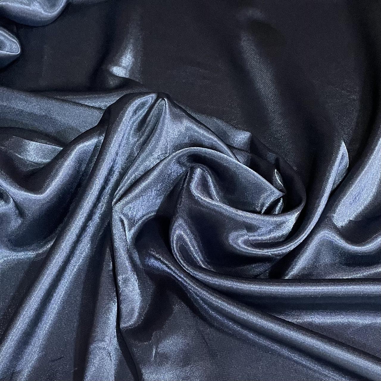 Ткань атлас креп-сатин Темно-синий (24479048) - фото 1