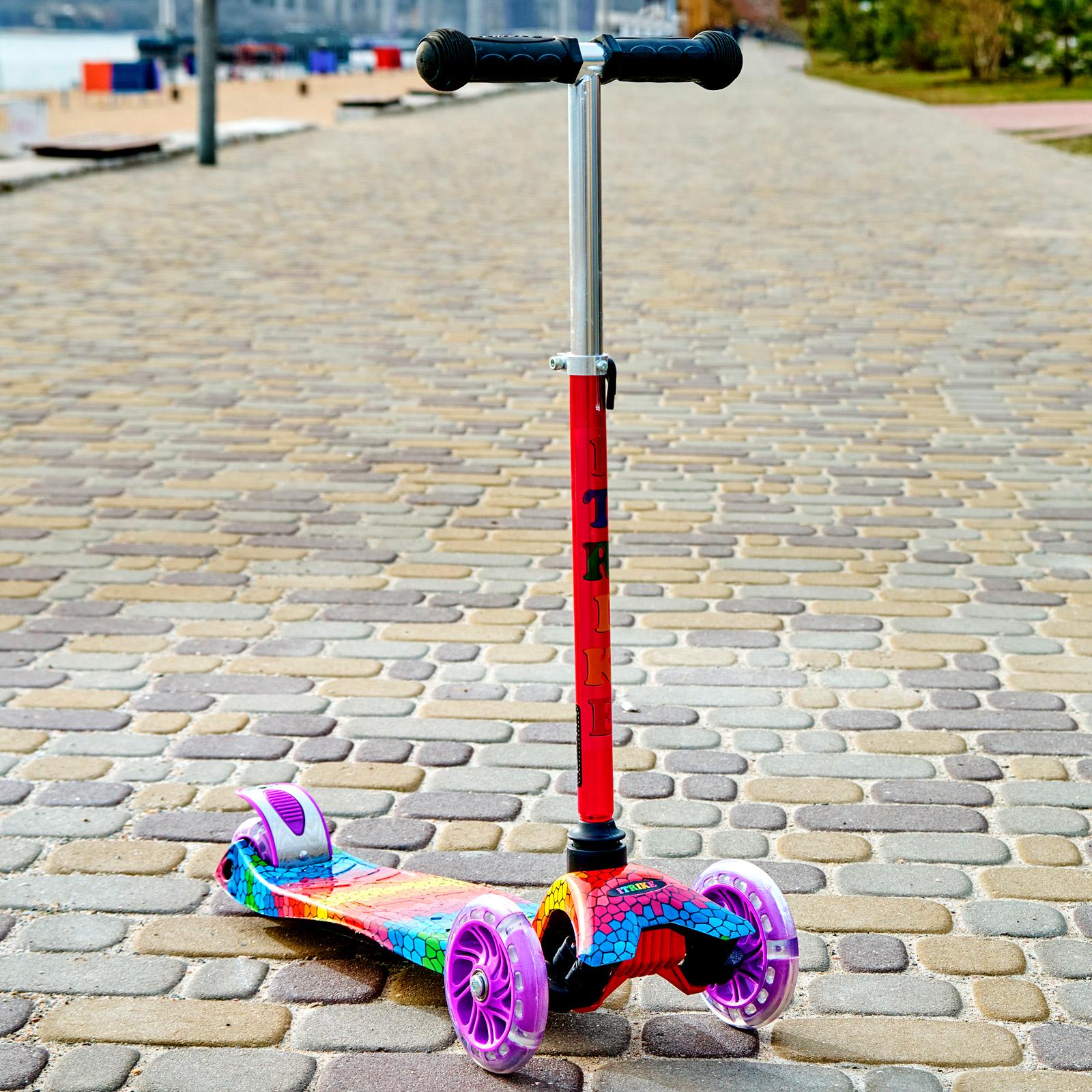 Самокат iTrike Maxi 2583 с фарой со светящимся эффектом Фиолетовый