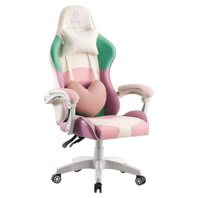 Кресло компьютерное офисное Bonro Lady 813 Розово-фиолетовый (42300099)