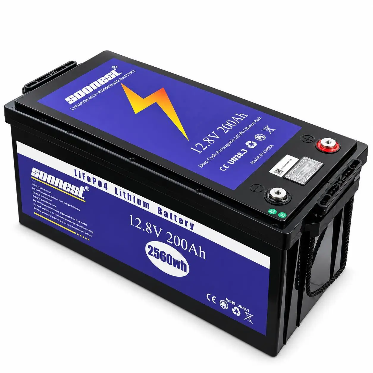 Аккумулятор Soonest LFP200-12 2560 Вт/ч LiFePO4 12,8V 200 Ач с цифровым дисплеем (M1286)