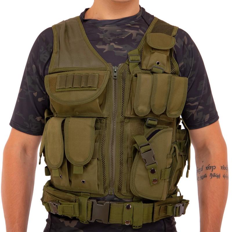 Розвантажувальний жилет універсальний на 8 кишень SP-Sport Оливковий (ZK-27) - фото 3 Розвантажувальний жилет універсальний на 8 кишень SP-Sport Оливковий (ZK-27) - фото 3