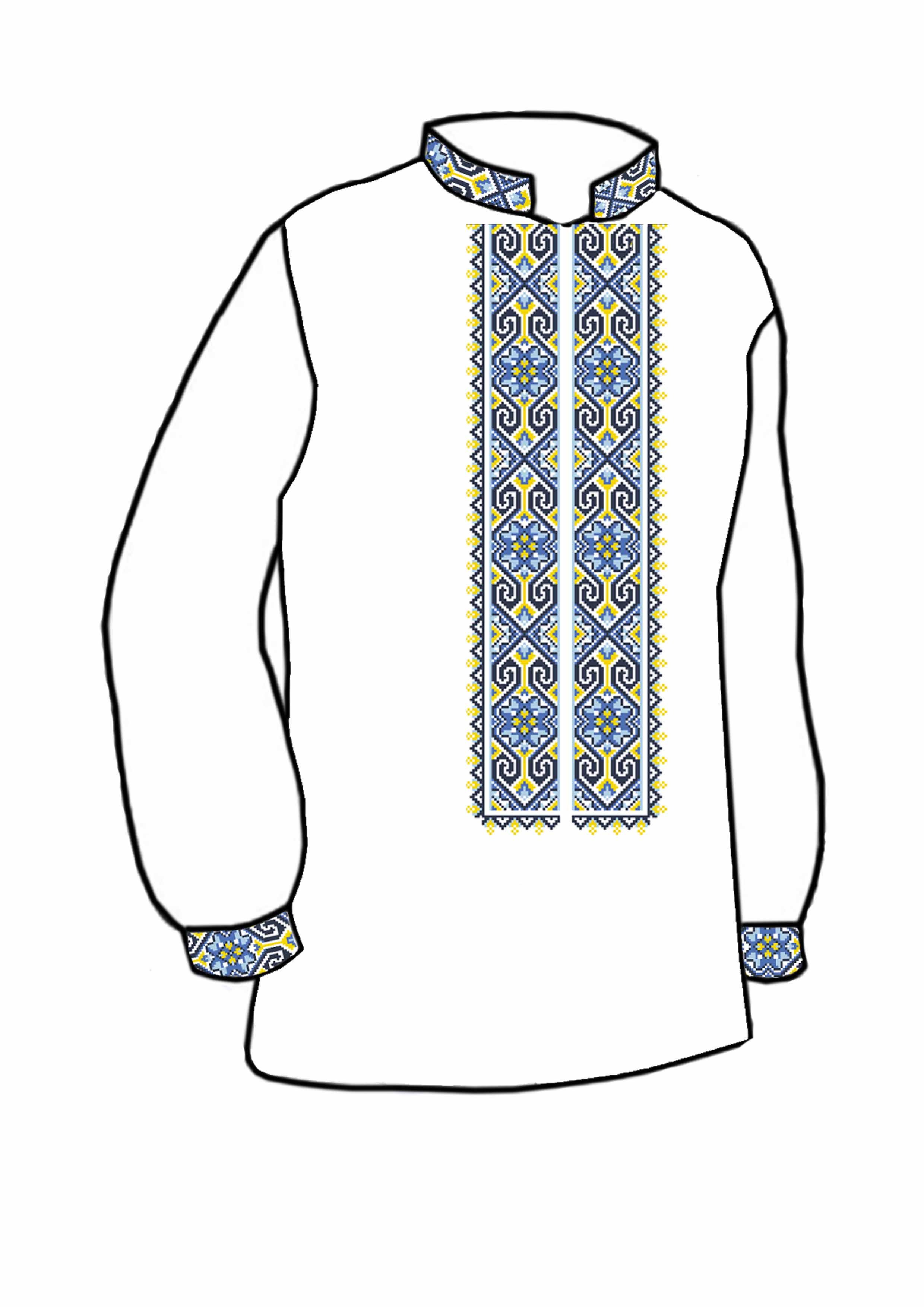 Заготовка для вышивки нитями или бисером рубашка СЧ-113 домотканое полотно