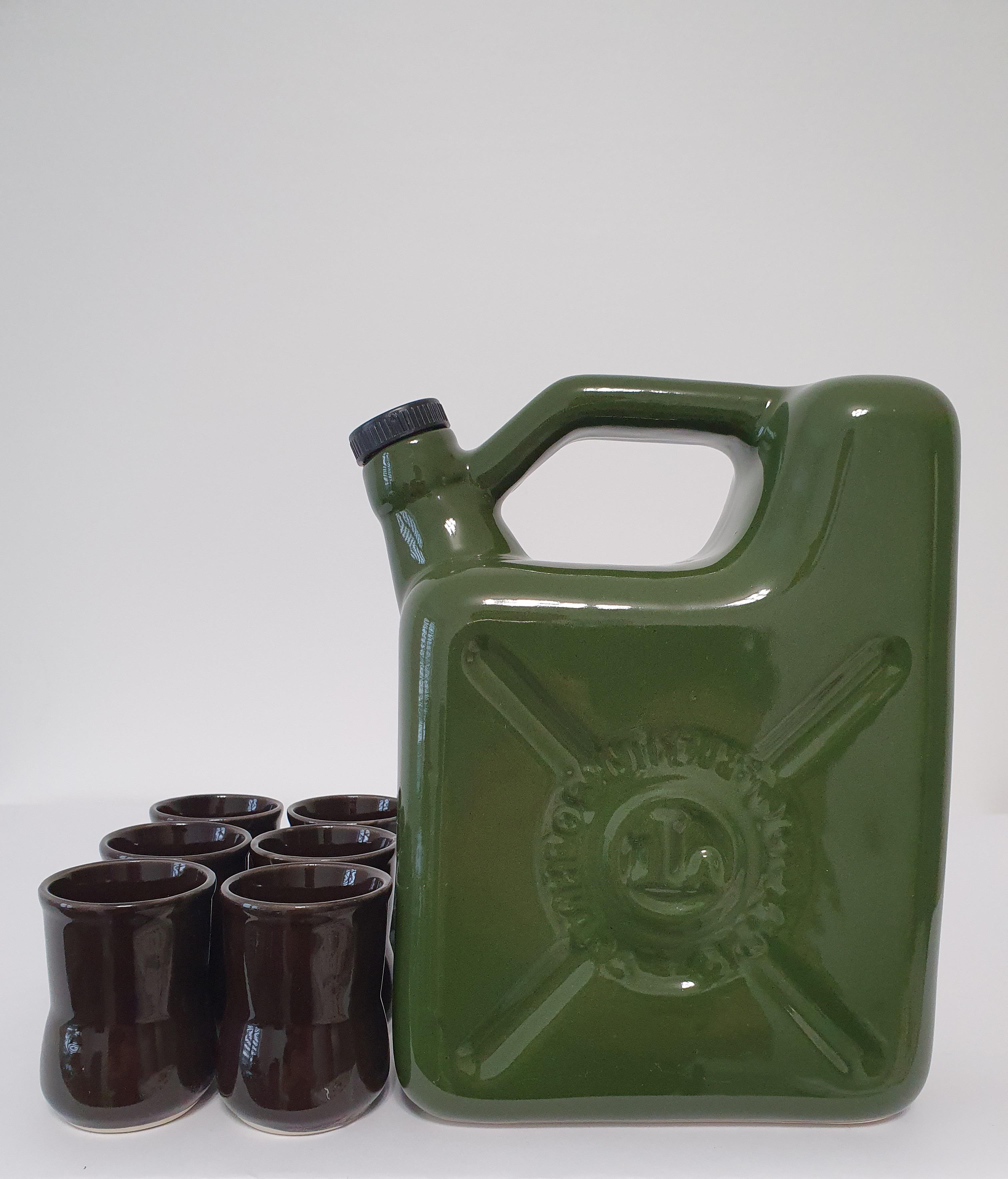 Подарочный набор для алкоголя штоф с рюмками Канистра керамика (3238)