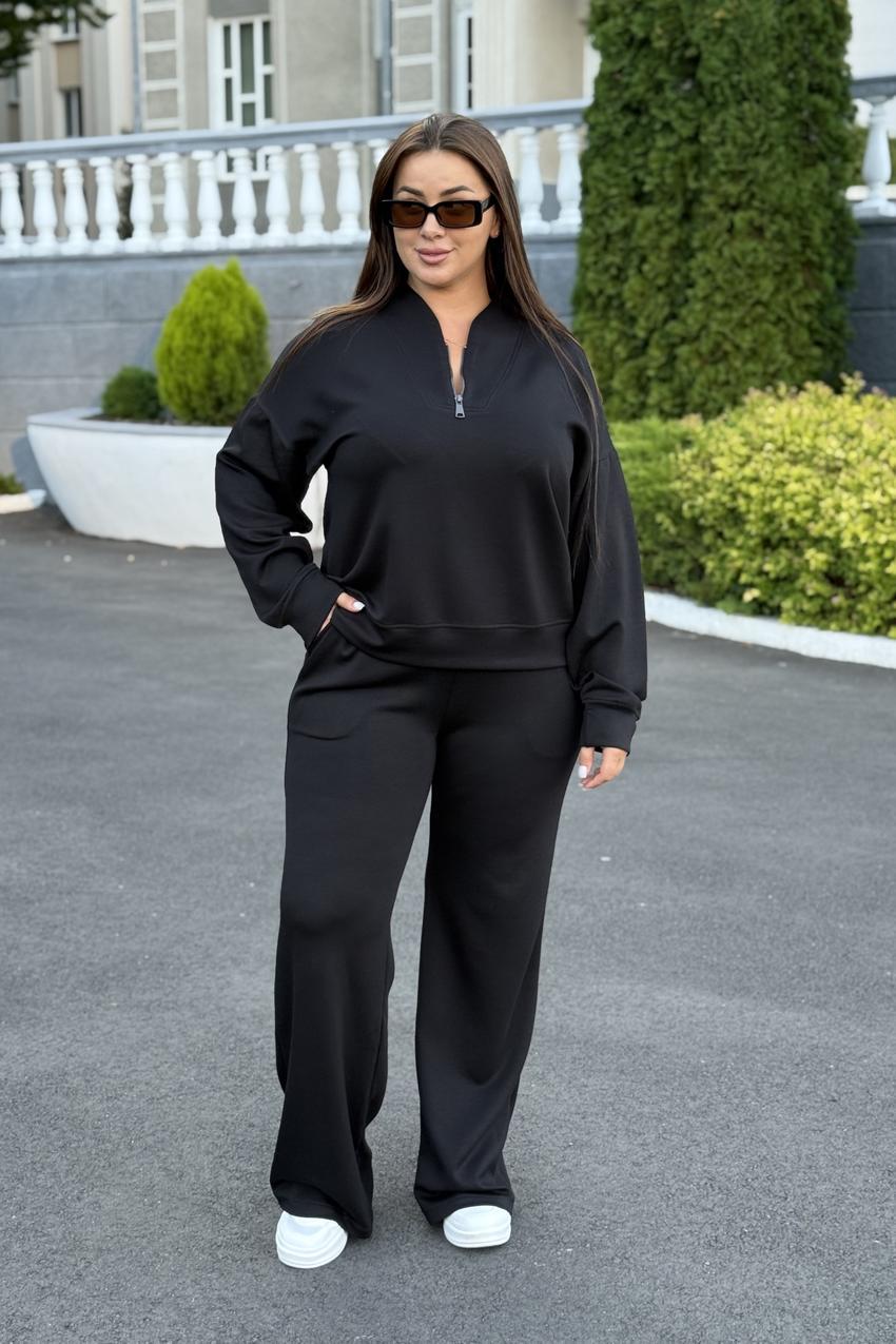 Костюм женский М201 с брюками из дайвинга XL Черный (995-1-63)