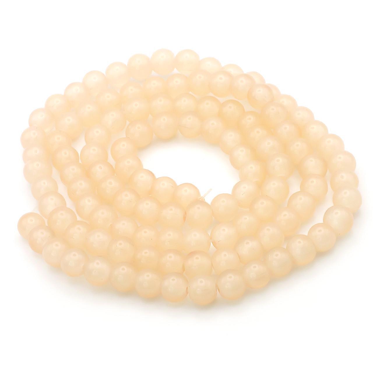 Бусины стеклянные имитация камня 8 мм 80 см 105 шт. Айвори (БЖ0008н03) Бусины стеклянные имитация камня 8 мм 80 см 105 шт. Айвори (БЖ0008н03)