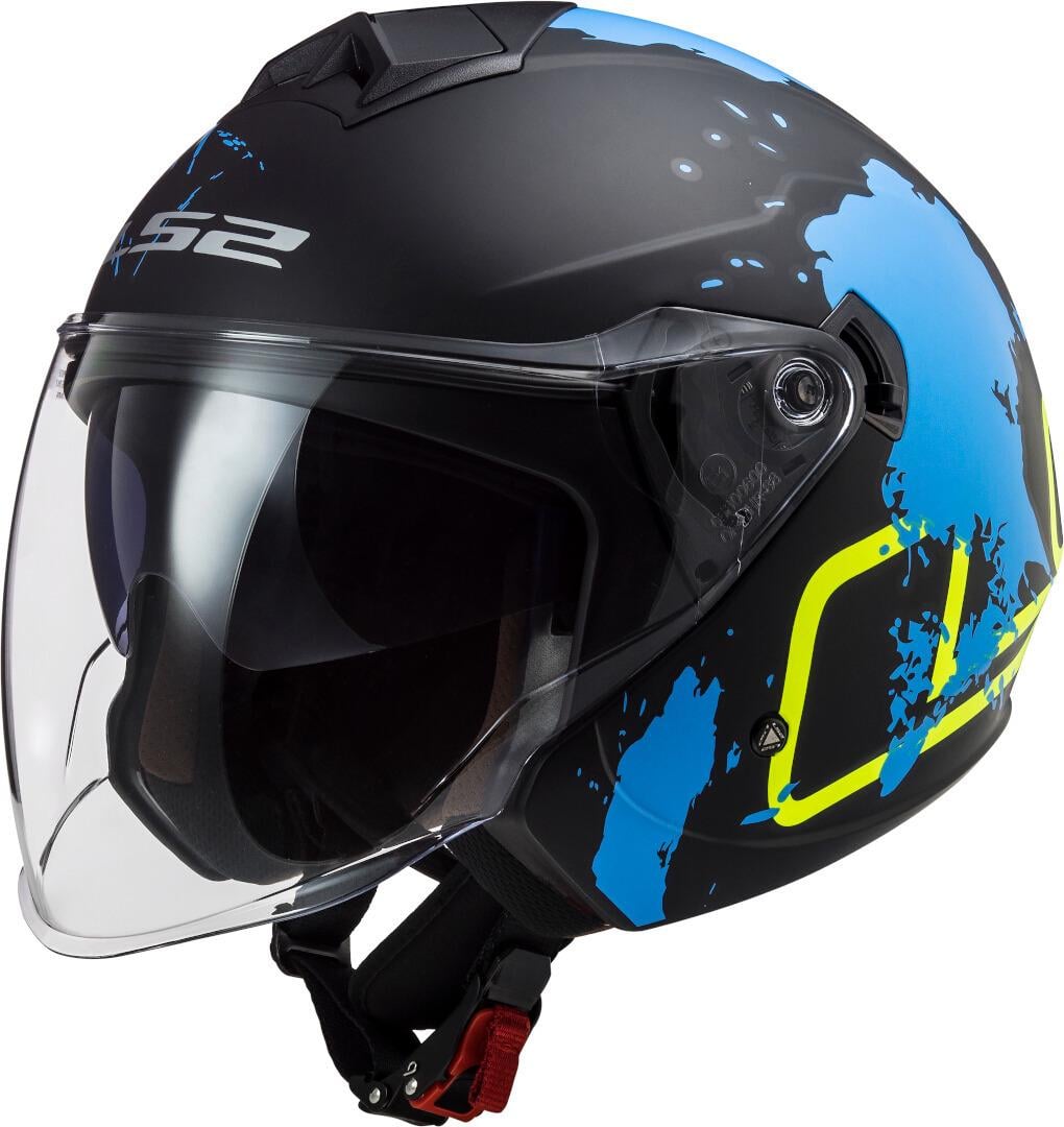 Мотошлем LS2 OF573 Twister 2 XOVER XL Matt Black/Blue (19777)