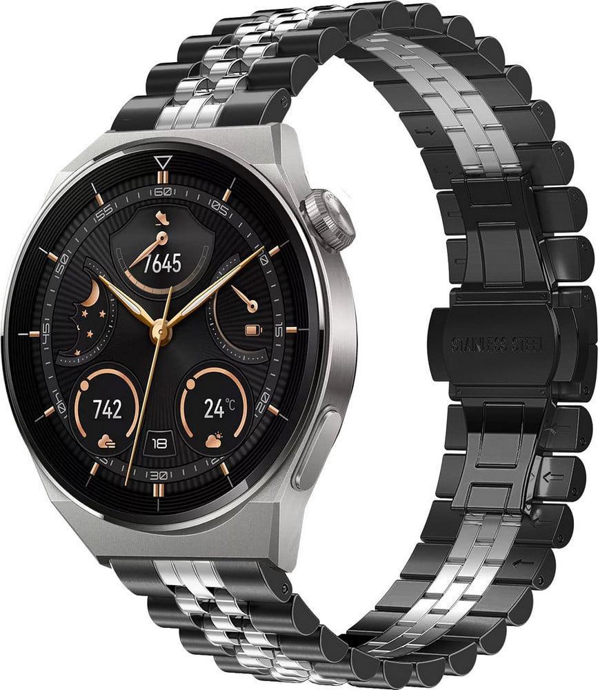 Браслет металлический Stech Line для Huawei Watch GT3 Pro 46 мм Black Silver (37323-03)