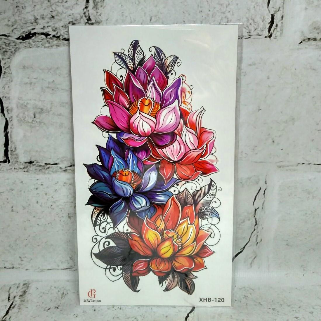 Тату временное Цветы лист 11,5x21 см (XHB-120)