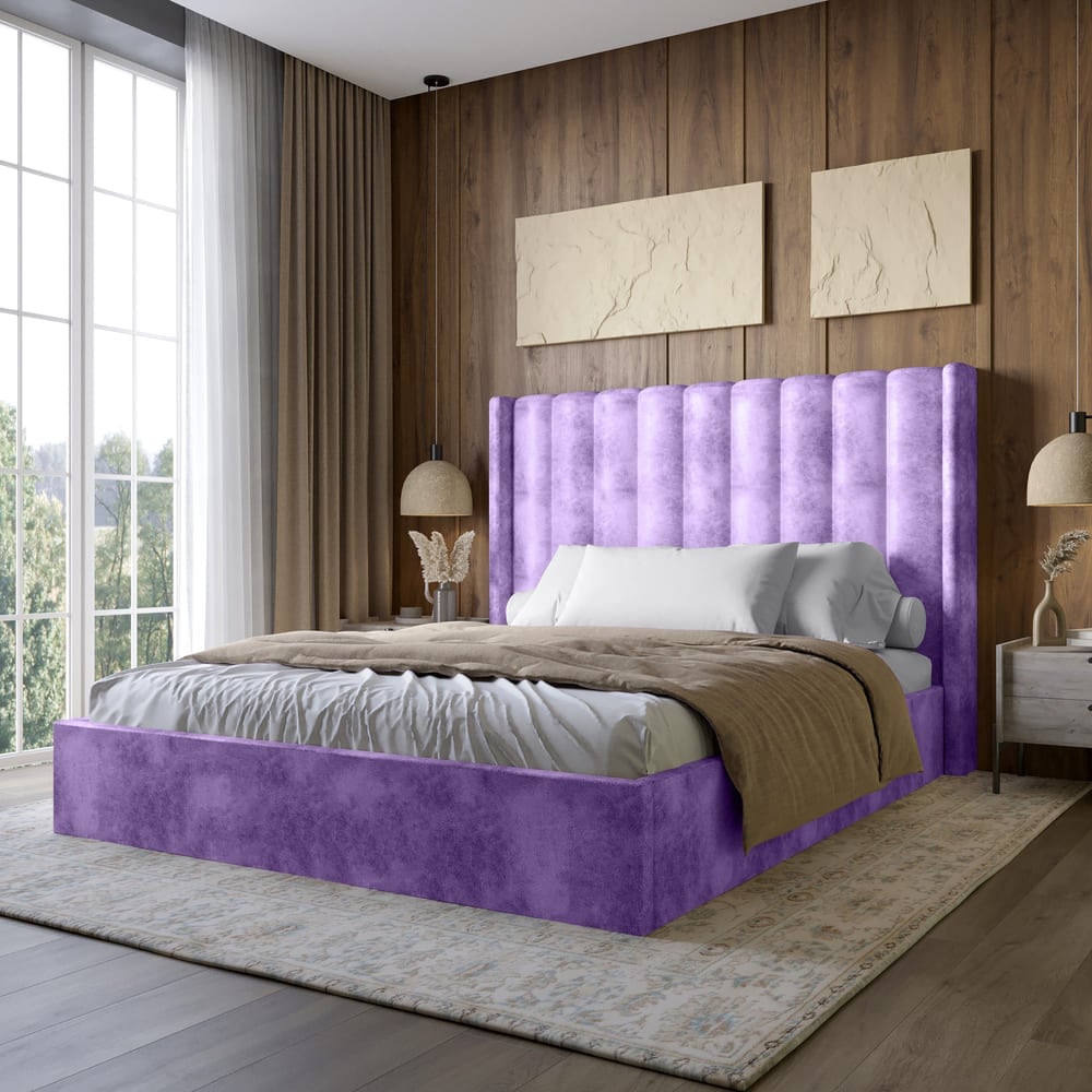 Ліжко двоспальне Lion Ніно Silk 401 180x200 см Лавандовий (Lion-041399)