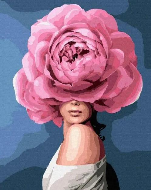 Картина за номерами Rainbow Art Дівчина-півонія GX39366 40х50 см