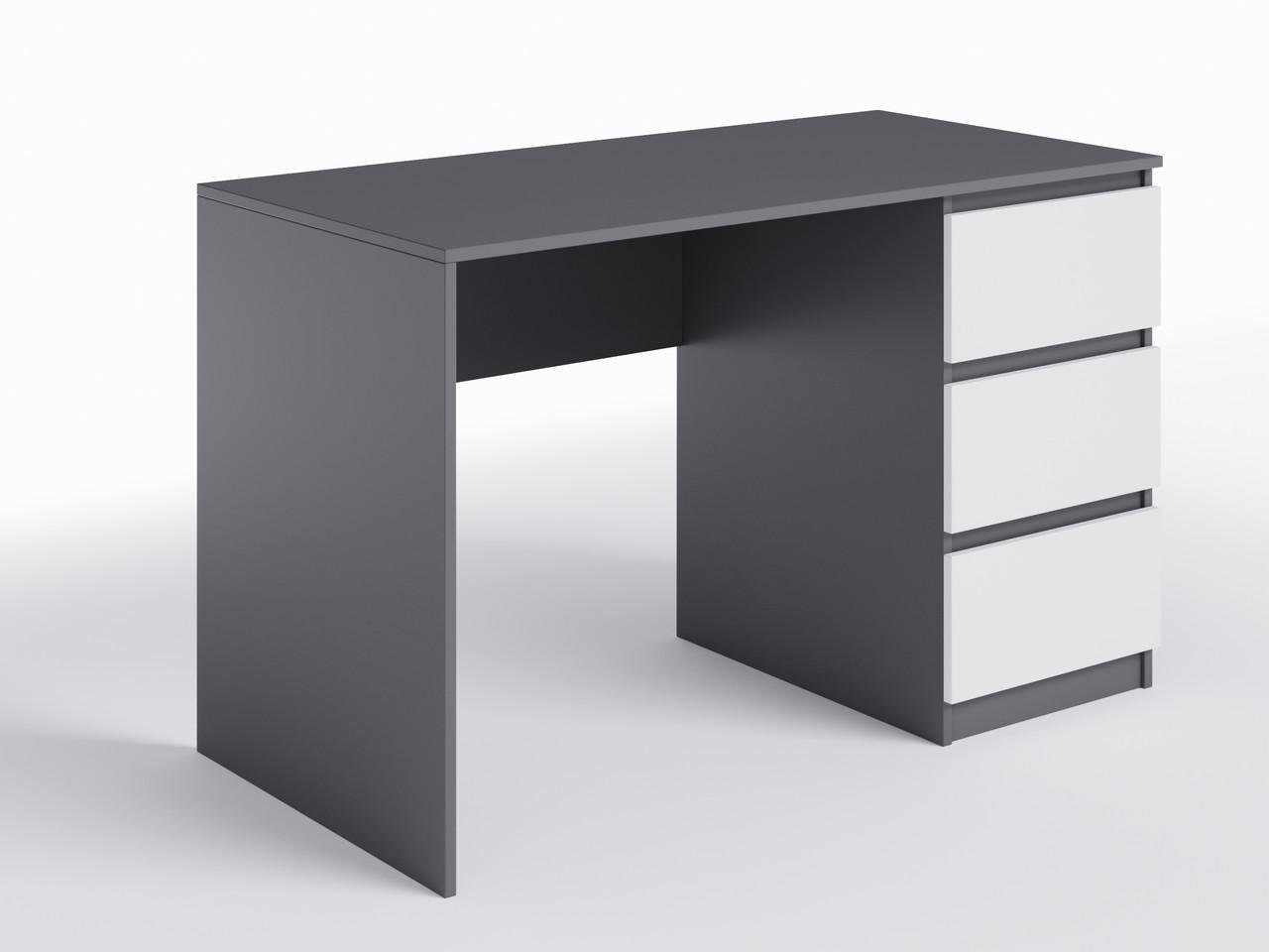 Письменный стол с 3-мя ящиками T-224 Антрацит/Белый
