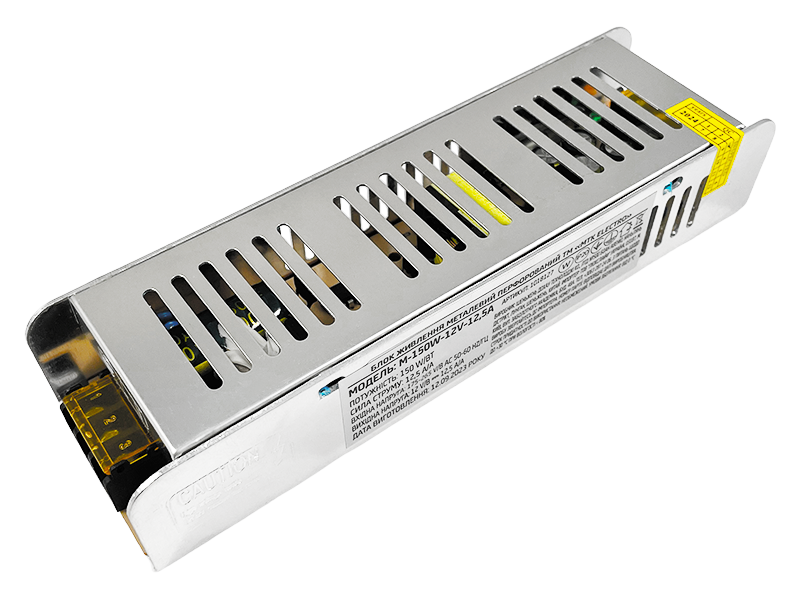 Блок питания MTK 150W 12,5A 12V IP20 серия М (M-150W-12V-12,5A)