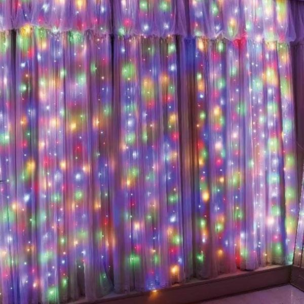 Гирлянда-штора новогодняя 240 LED 220 В 2х2 м Разноцветный (LG-ZWM2240LEDML)