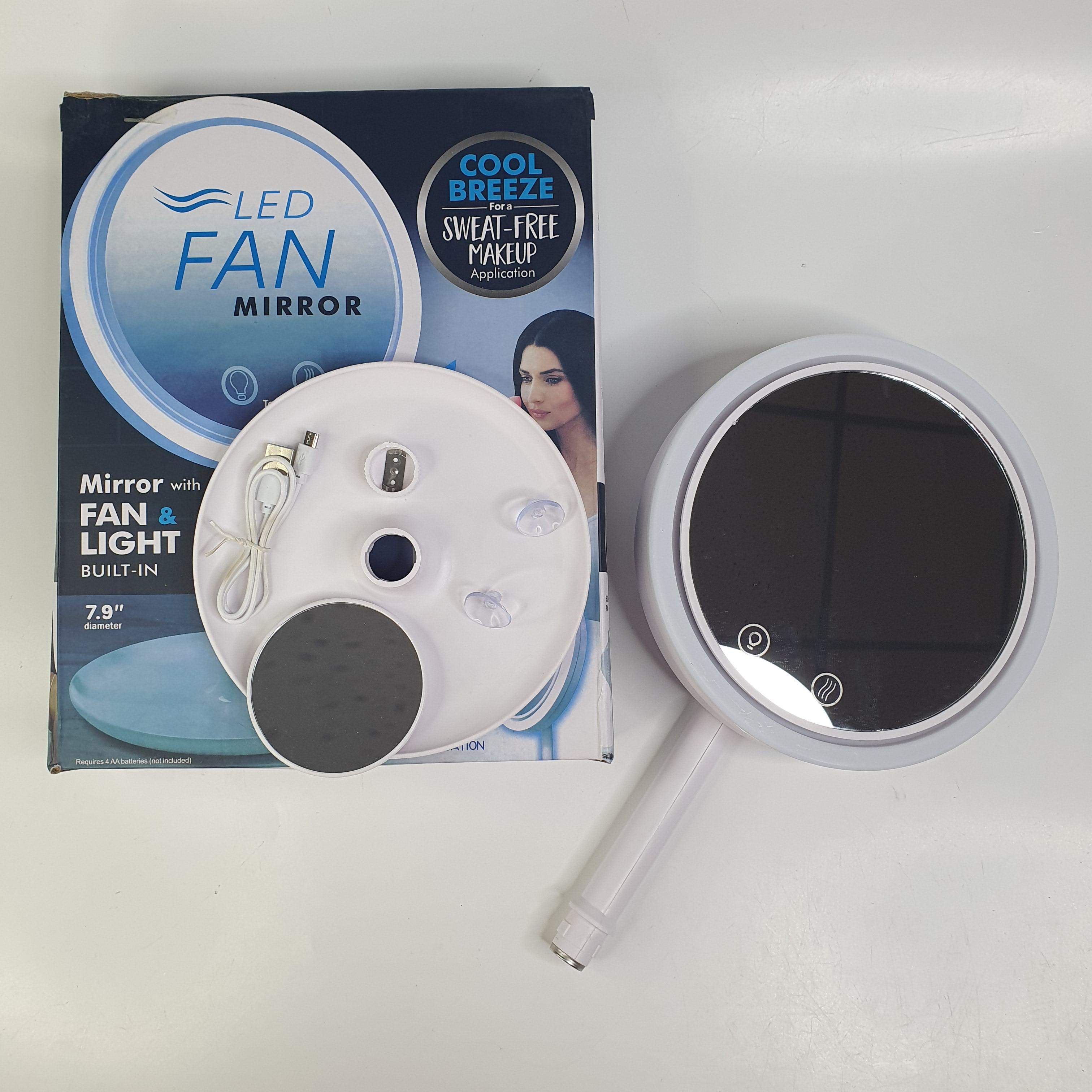 Зеркало настольное Beauty Breeze Mirror круглое косметическое с LED подсветкой и вентилятором Белый (LY-699-White)