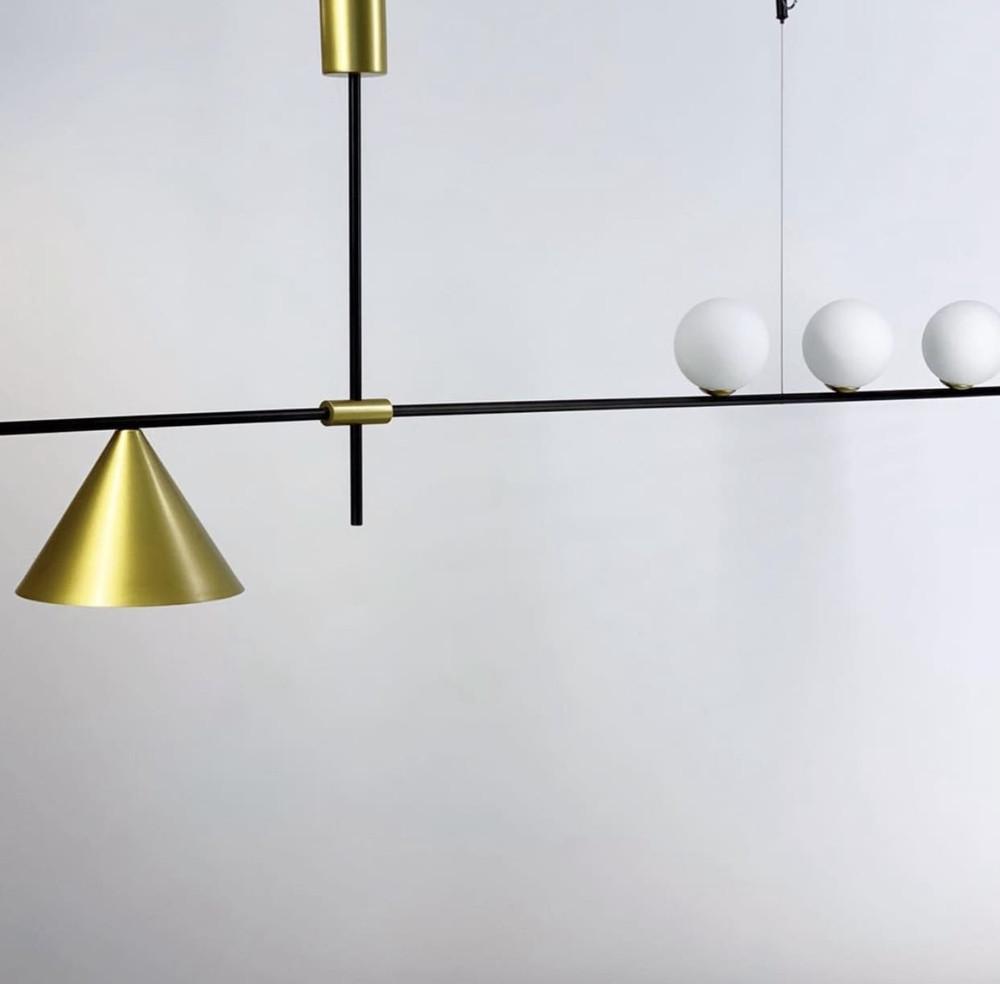 Светильник подвесной минималистичный в геометрических формах Черный (MD 2009-3+1) - фото 2