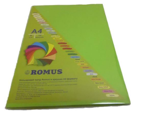 Папір кольоровий Romus A4 160г/м2 100 аркушів Зелена липа (R50867)