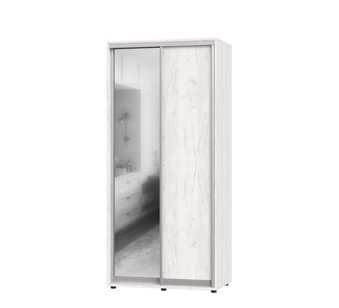 Шафа-купе з двома дверима Еверест ШК-01 110х60х220 см Дуб Крафт Білий (07105) Шафа-купе з двома дверима Еверест ШК-01 110х60х220 см Дуб Крафт Білий (07105)