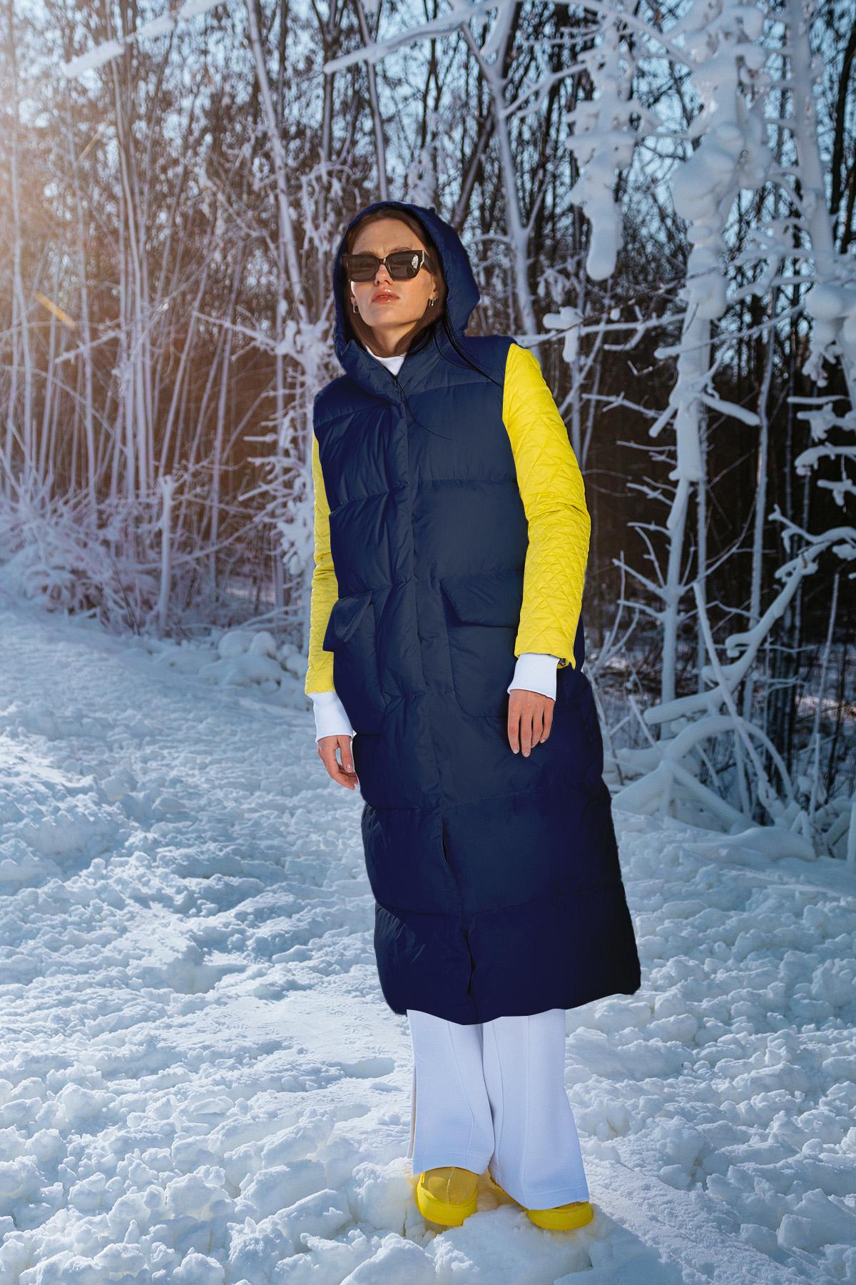 Жилет жіночий пуховий FLoveTouch Лора onesize Темно-синій (61124) - фото 2 Жилет жіночий пуховий FLoveTouch Лора onesize Темно-синій (61124) - фото 2