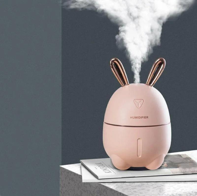 Аромадиффузор-увлажнитель воздуха HUMIDIFIER EL218 Зайчик с LED подсветкой 300 мл Розовый - фото 4