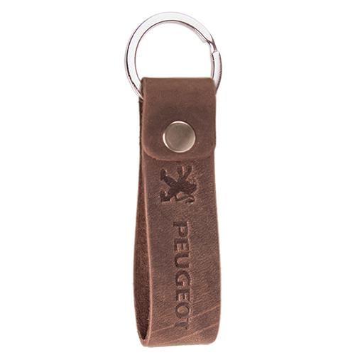 Брелок Vitol Peugeot кожаный с кольцом Brown (258427)