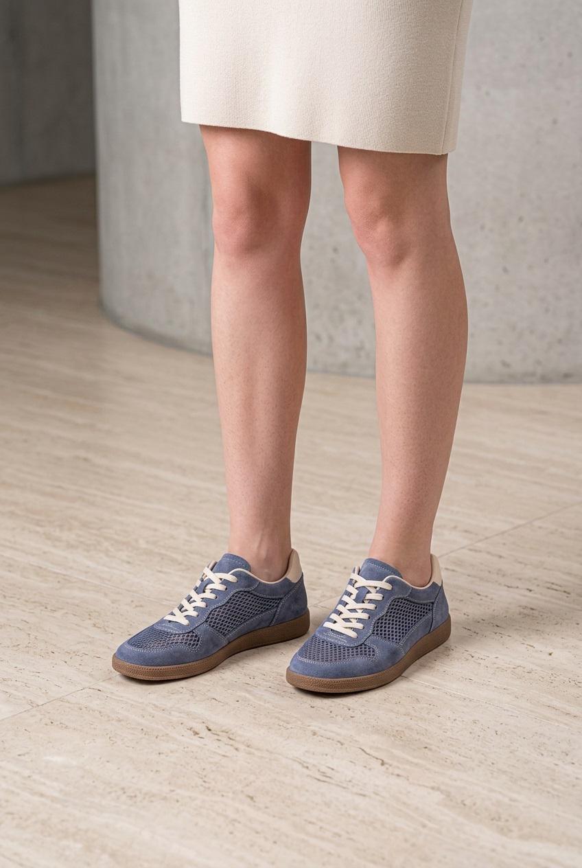 Кеды женские Where Uwear из натуральной замши и текстиля 351169 р. 36 Синий (351169_36) - фото 3