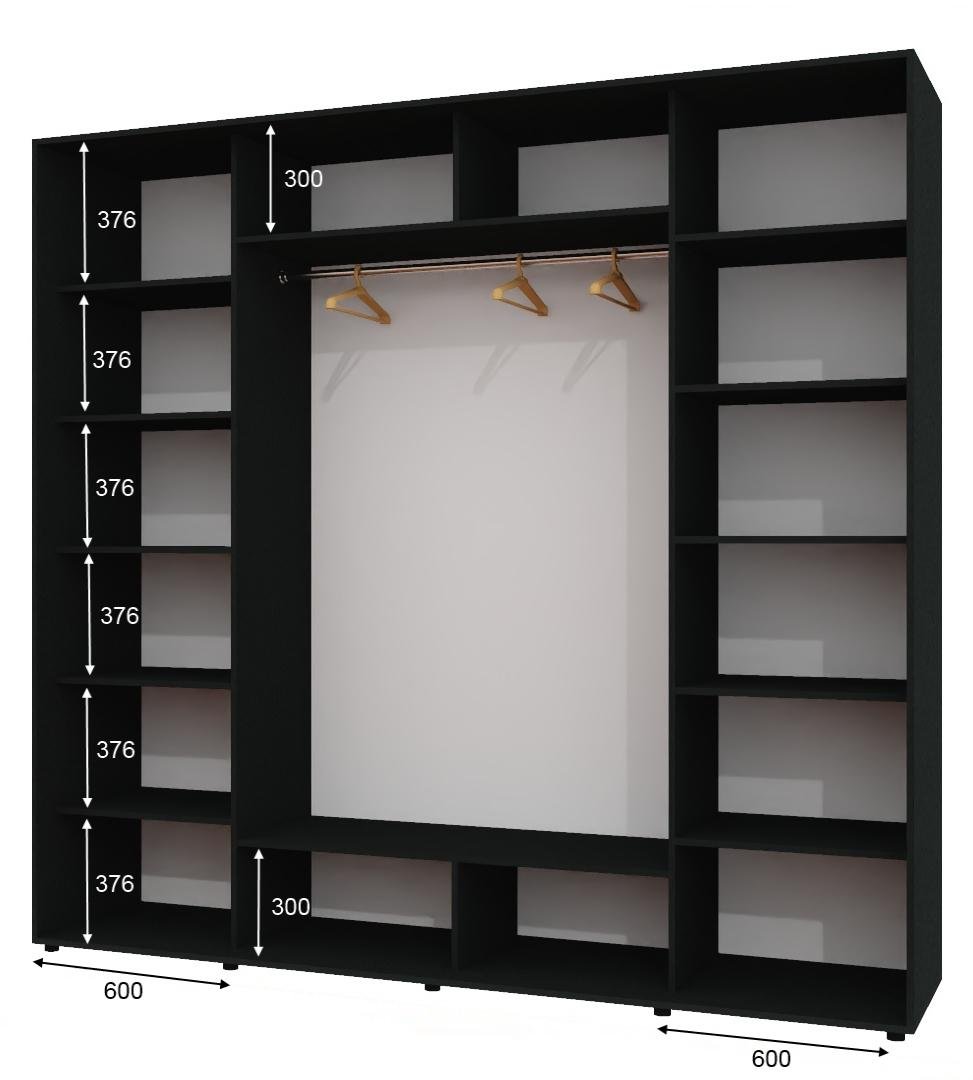 Корпус шафи-купе Алекса ШК-05 250х60х240 см Антрацитовий - фото 2