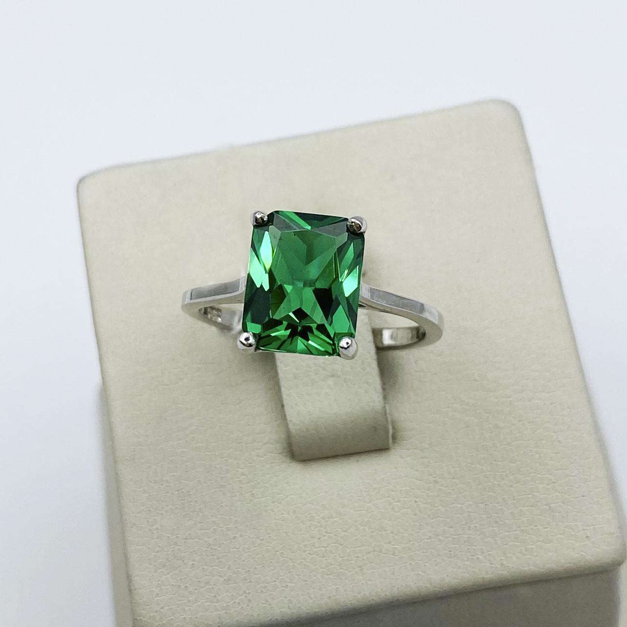 Кольцо серебряное с nano изумрудом р. 19 2,44 г (1944819894)