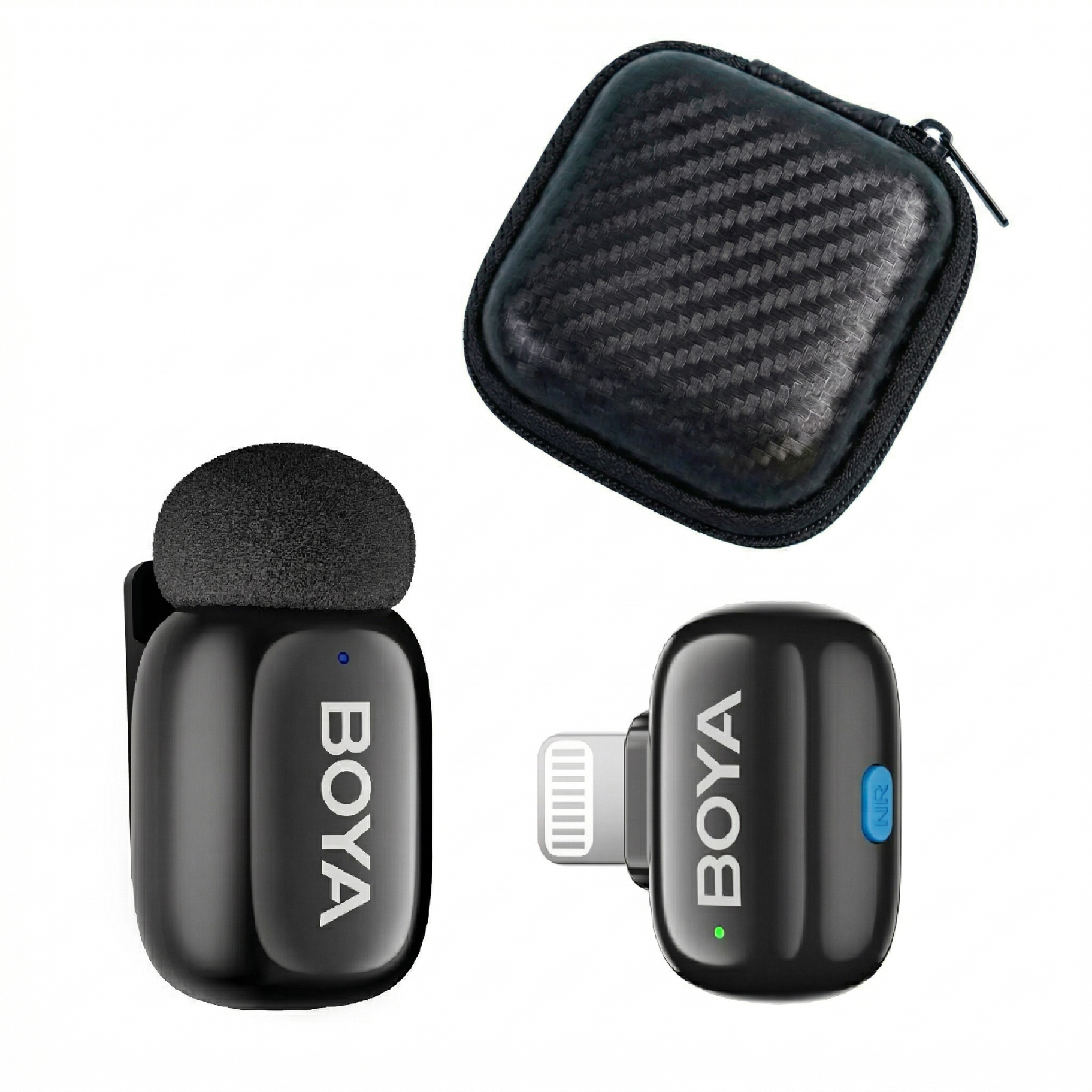 Микрофон петличный Boya mini Lightning для iPhone беспроводной и жесткий кейс для хранения для телефона 1 шт. (50068)