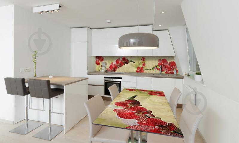 Наклейка виниловая на стол Zatarga «Ветки Красных Орхидей» 600х1200 мм Z180773st