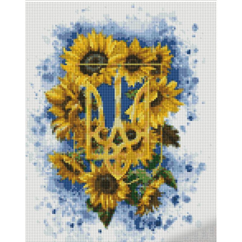 Алмазная Мозаика Strateg Премиум Герб и подсолнечники 30х40 см (Str-KB111)