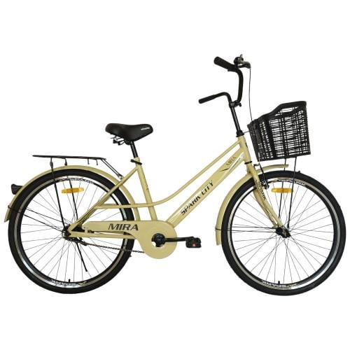 Велосипед Spark CITY MIRA колеса 26" стальная рама 17" с корзиной Светло-бежевый (000240022)