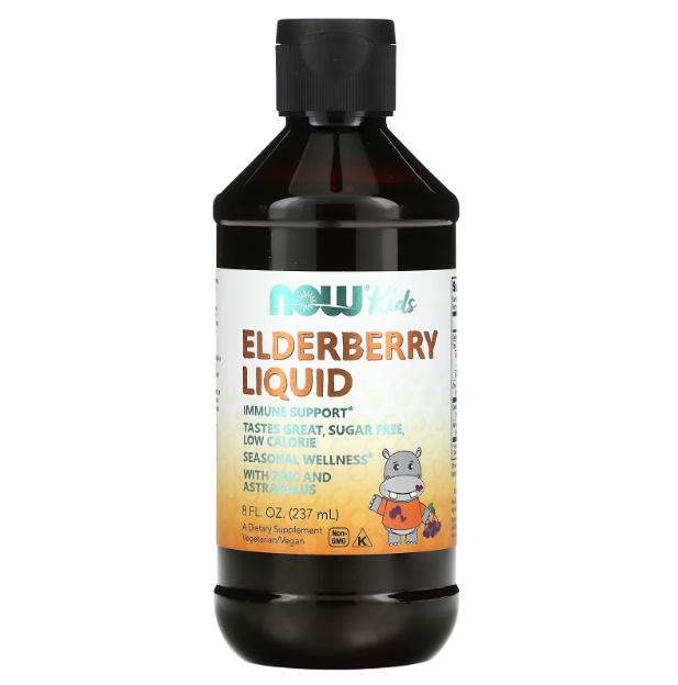 Ягоди чорної бузини NOW Foods Elderberry Liquid for Kids 237 ml /23 servings/