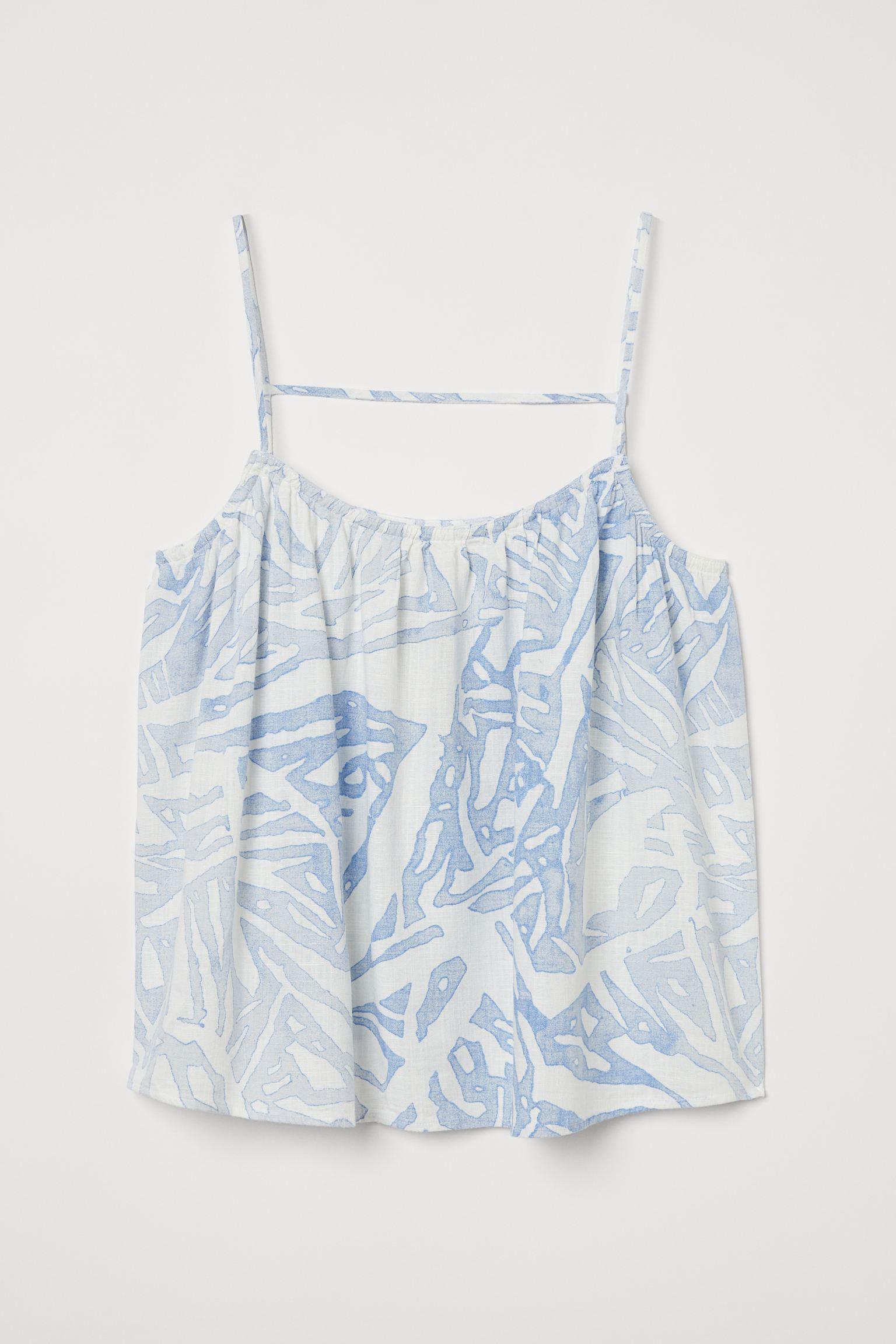 Топ лен бленд M Бело-голубой (9517733arl)