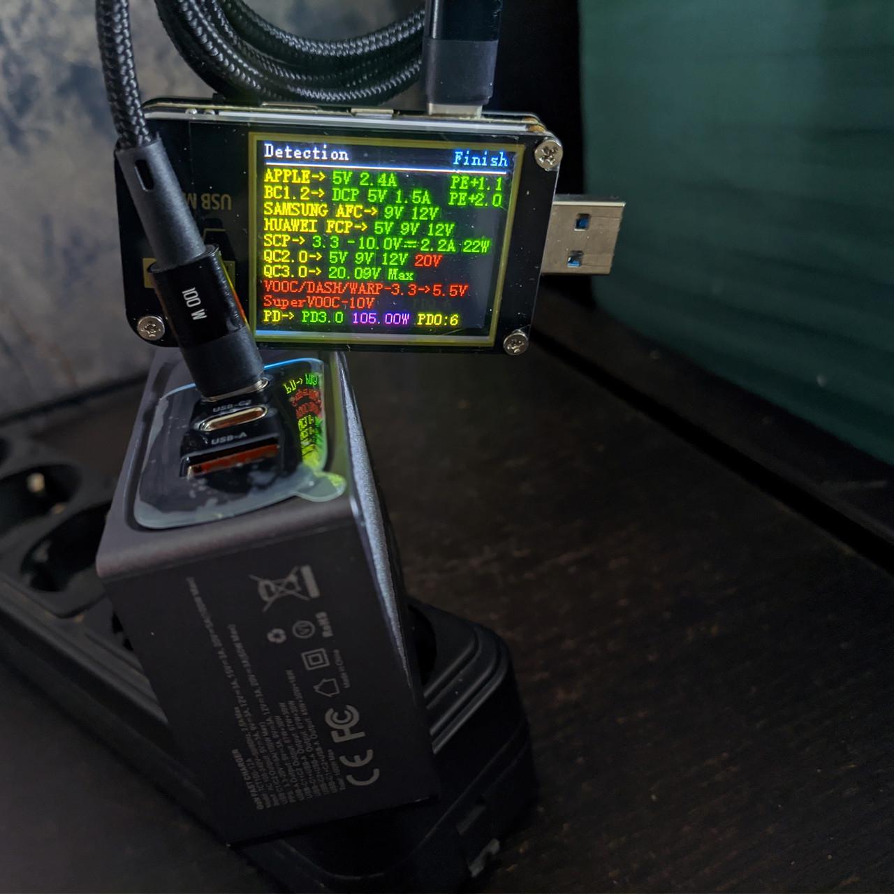 Зарядний пристрій мережевий Toocki GAN 100W 2 Type-C/1 USB з кабелем 100w (25397374) - фото 9 Зарядний пристрій мережевий Toocki GAN 100W 2 Type-C/1 USB з кабелем 100w (25397374) - фото 9