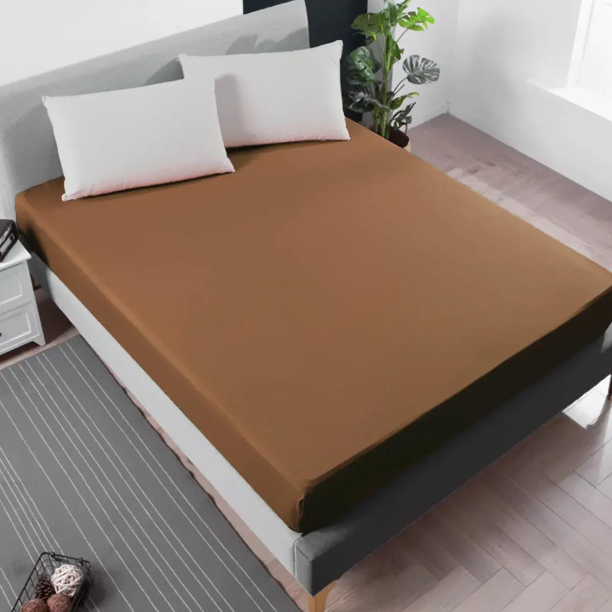 Простынь на резинке Koloco 160x200/25 см Коричневый (00000038655)