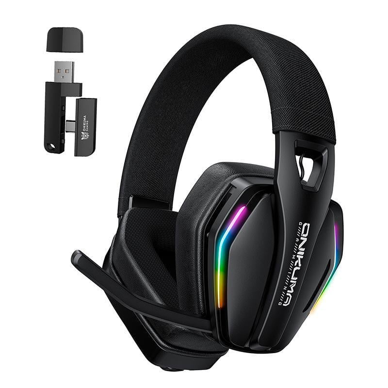 Гарнітура ігрова бездротова Onikuma GT826 з RGB-підсвічуванням і мікрофоном Bluetooth 5.4/2.4G/USB Type-C Black (26852)
