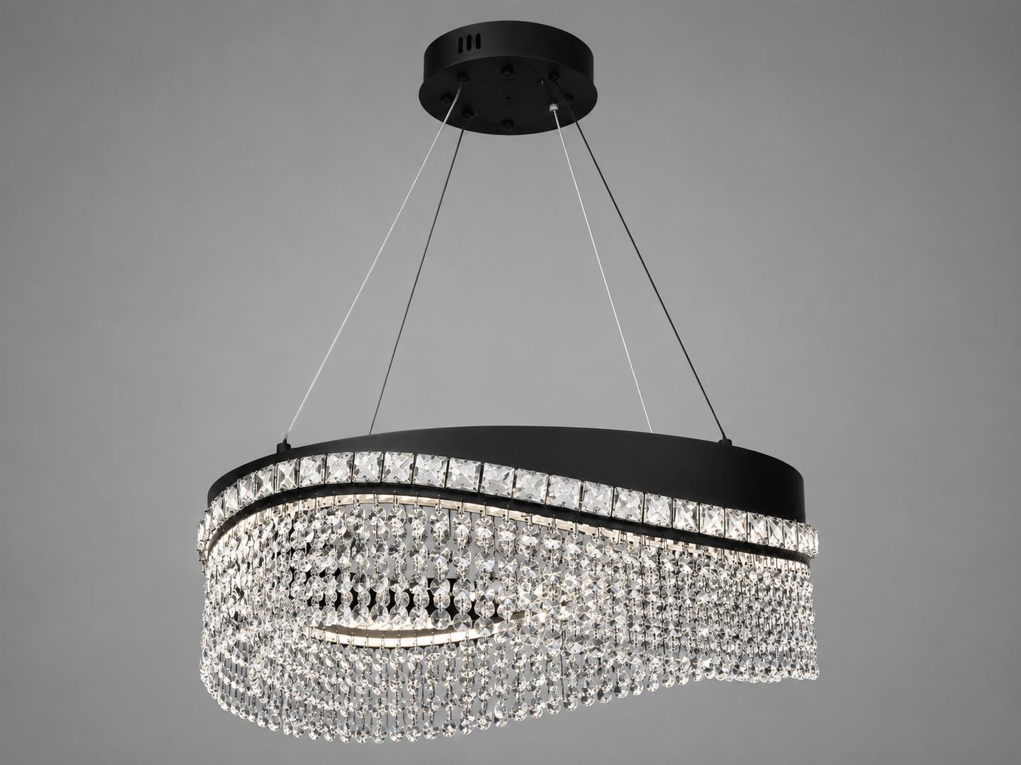 Люстра LED хрустальная Diasha 58 Вт Черный (P7027/D500BK) Люстра LED хрустальная Diasha 58 Вт Черный (P7027/D500BK)